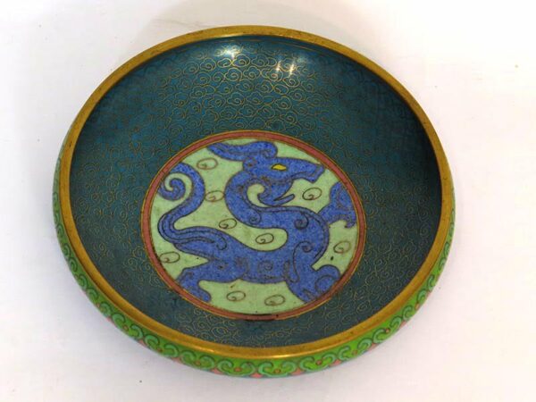 STAROZITNA-MISKA-S-DRAKEM-MODRY-EMAIL-CLOISONNE-CINA