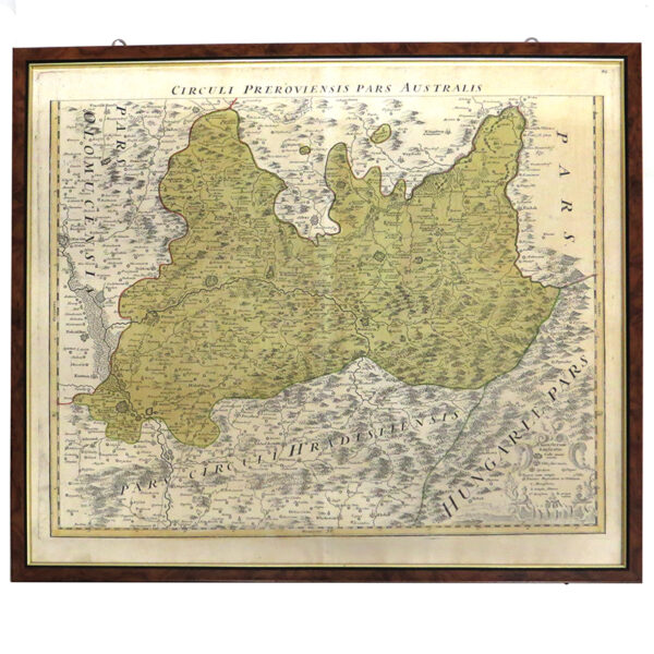 starozitna mapa medirytina circuli preroviensis pars australis morava johann christoph muller 1720